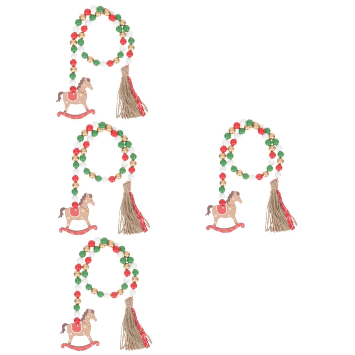 Colgantes navideños de cuentas rústicas para guirnaldas navideñas y decoración de bandejas