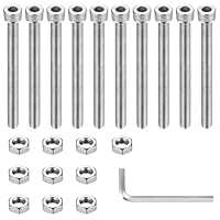 10 STK M8 Zylinderschrauben Muttern Set, Zylinderkopfschrauben mit Innensechskant Schrauben mit Muttern, M8 Vollgewinde Edelstahl Schrauben, Metrische Schrauben Set, Gewindeschrauben Set (M8x100mm)