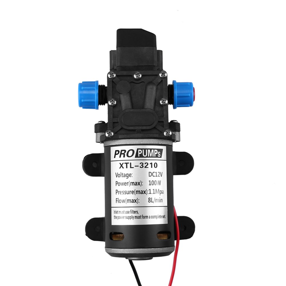 Estink Pompa dell'Acqua Autoadescante Estink, 12V DC, 8L, 100W, 160 PSI, per Lavaggio Auto e Giardino | Per lavaggio auto e giardino, portatile, alta pressione