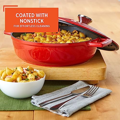 Imusa Usa, Red 4 Quart Cast Aluminum Casserole With Stainless Steel Knob #TOP3