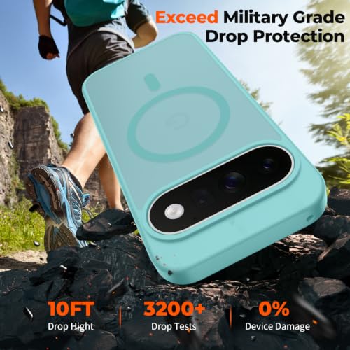 Image of SUPFINE Magnetic for Google Pixel 11 Pro XL Case - Blue Green | With Screen Protector,Translucent Matte,Built-in Magnets,Military Grade Drop Protection,Shockproof Phone Cover