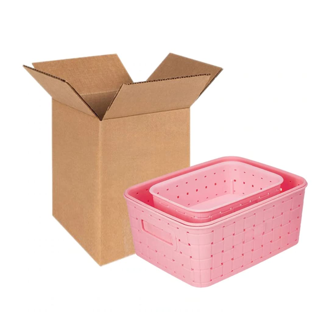 Suzec Multipurpose Smart Shelf Plastic Basket Set 3 Pc Storage Basket For Fruits, Vegetables, Magazines, Cosmetics Storage Basket (Pack of 3)