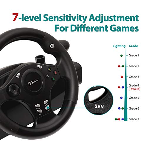 Pc Racing Wheel, 270 Degree Gaming Steering Wheel With Responsive Gear And Pedals For Xbox Series X|S, Pc, Ps4, Xbox One, Nintendo Switch, Android (Black) #TOP4