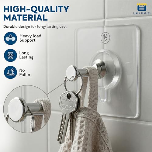Image of Frame Hooks for Wall Without Drilling |Heavy Duty for Wall Heavy Items |Nail Free Sticky Hook for Hanging Frames, Clocks, Keys |Reusable for Bathroom, Kitchen, and Home Decor (Transparent PO20)