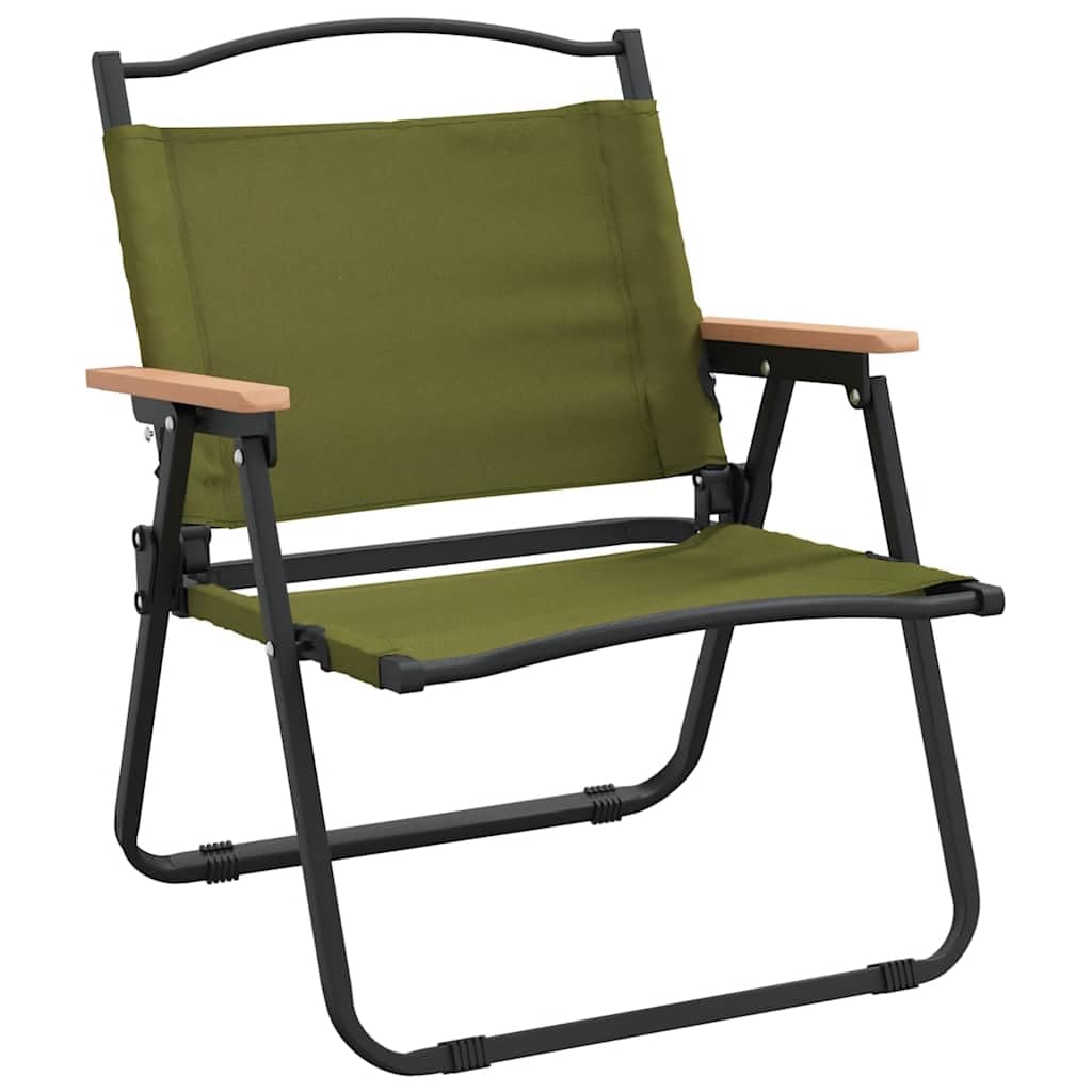 Składane wodoodporne krzesło turystyczne Oxford 54x43x59 cm zielony | Krzesła turystyczne składane 2 szt zielone 54x43x59cm tkanina Oxford na kemping plażę ogród