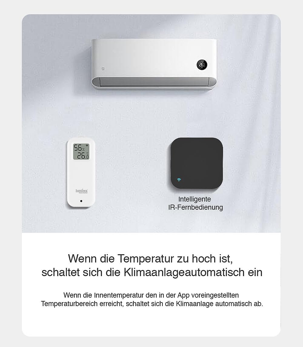Luminea Home Control Sensor: 4er-Set WLAN-Temperatur- und Luftfeuchtigkeitssensor mit Display, App (WiFi Thermometer außen, Digitale Hygrometer mit WLAN, innen)