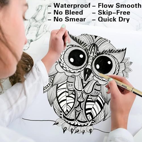 Image of Parssufy 12 Pieces Black Fine Point Pens Set with Different Nib Sizes - Extra Fine Point Type for Calligraphy, Drawing, Writing, Designing, Comic, Waterproof & Quick Drying