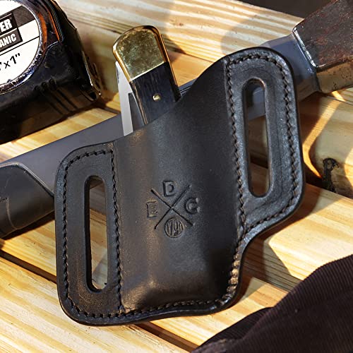 1791 Edc Multitool Sheath, Leather Case Pouch For Belts - Compatible With Full Size Leatherman, Gerber, Sog And Similar Sized Multitools - Canted, Easy Slide, Black #TOP4