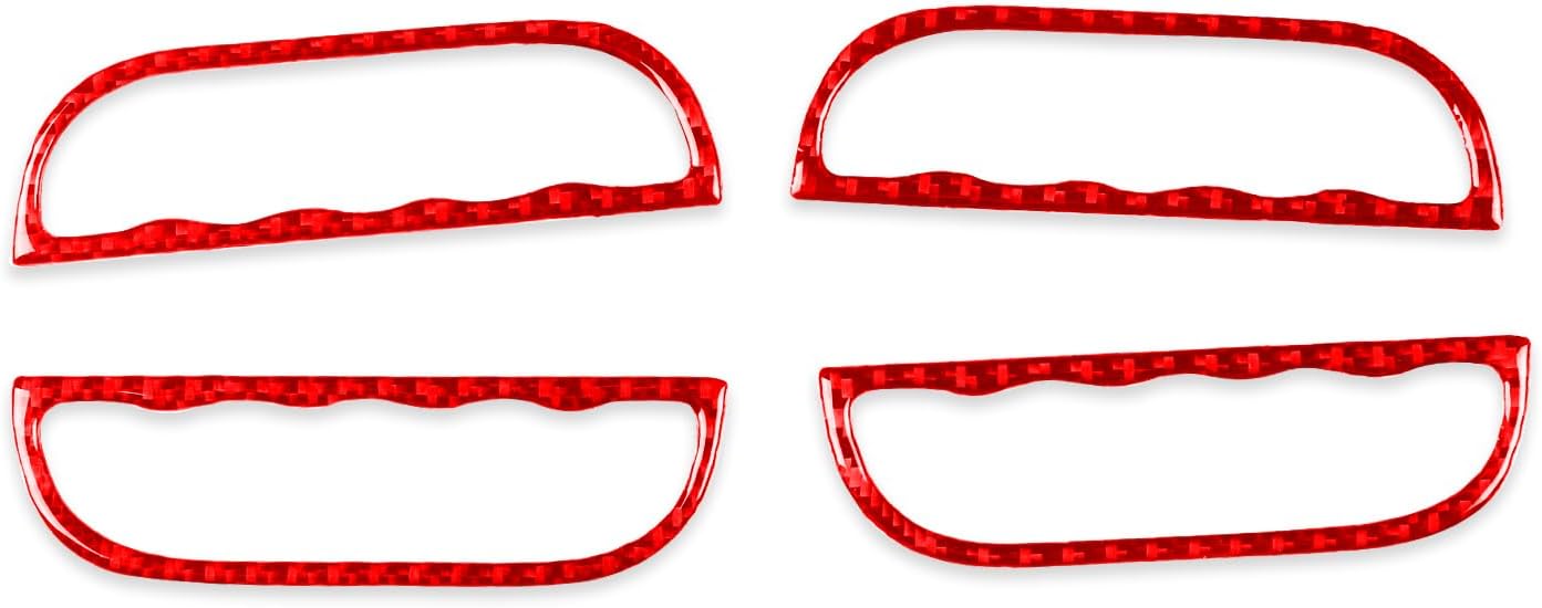 Real Carbon Fiber Interior Refurbishment Decoration Cover Sticker Trim Compatible with Tracker 1999-2004 / Vitara/XL-7 1999-2002 (Red Real Carbon Fiber, Media & Lighter Kit (2pc))