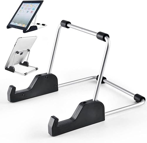 Soporte ajustable para tablet, soporte antideslizante de aleación de aluminio para tabletas, iPad, Samsung y Kindle Fire, soporte para marco de fotos