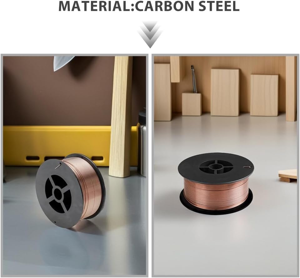 1 Roll Carbon Steel Welding Wire Gasless Flux Steel Welding Wire Ideal For Industrial Applications Rose Gold 1.2mm