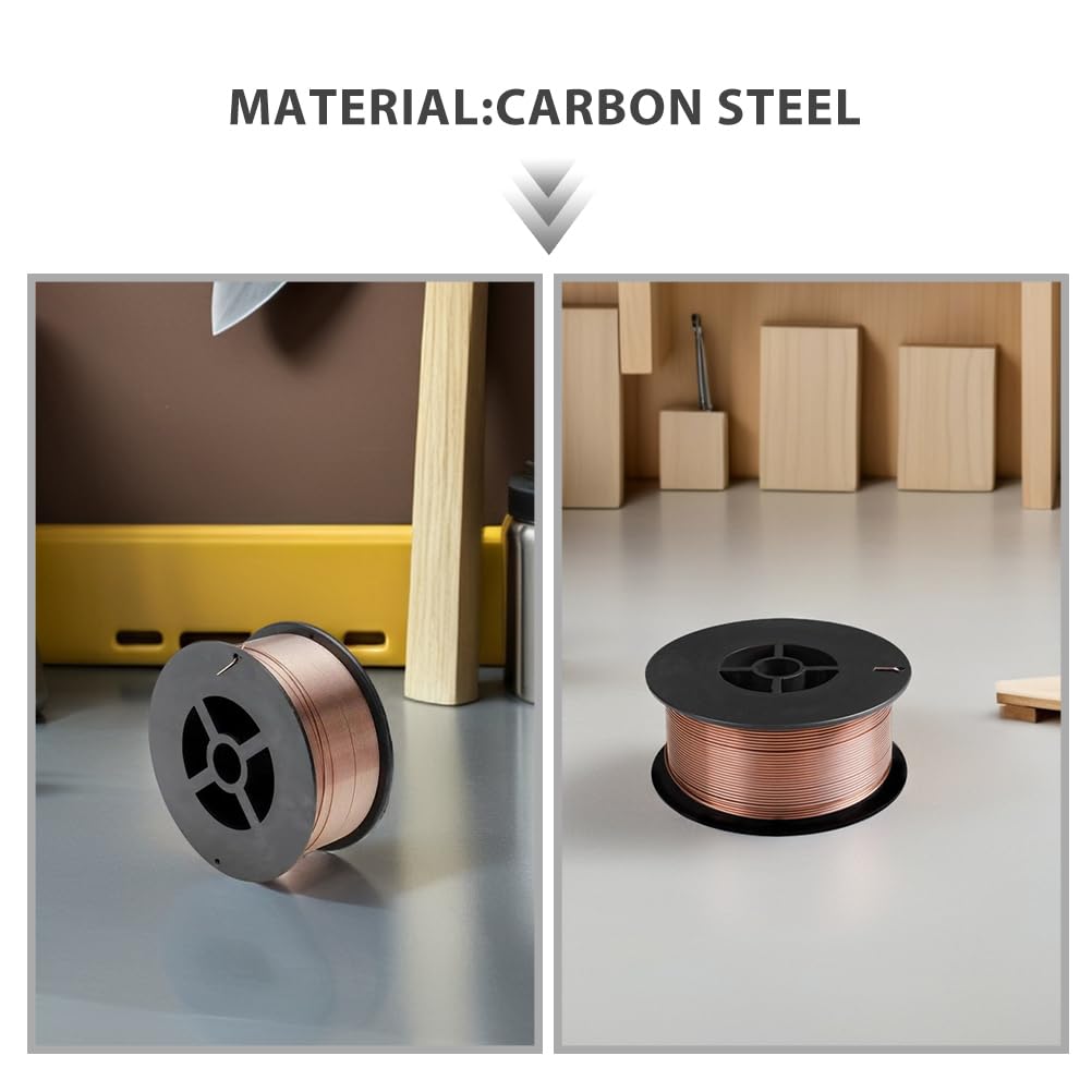 1 rotolo di filo per saldatura in acciaio al carbonio senza gas, per saldatura a filo animato, per una maggiore produttività per lavori industriali e di riparazione, oro rosa 1,2 mm