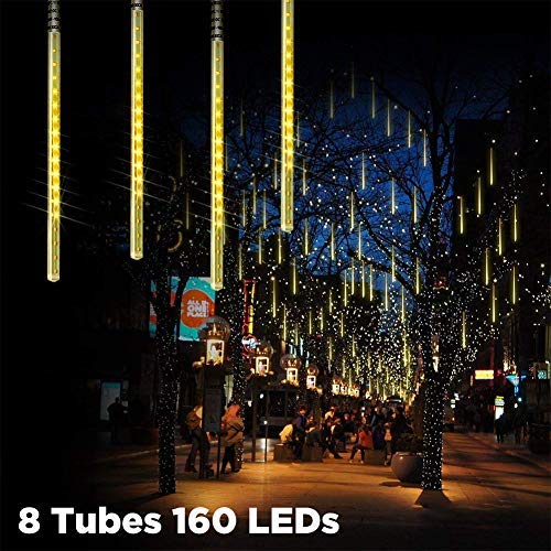 Westinghouse Solar String Lights, 8 Tubes 160 LEDs Rain Drop Lights, Water Resistant
