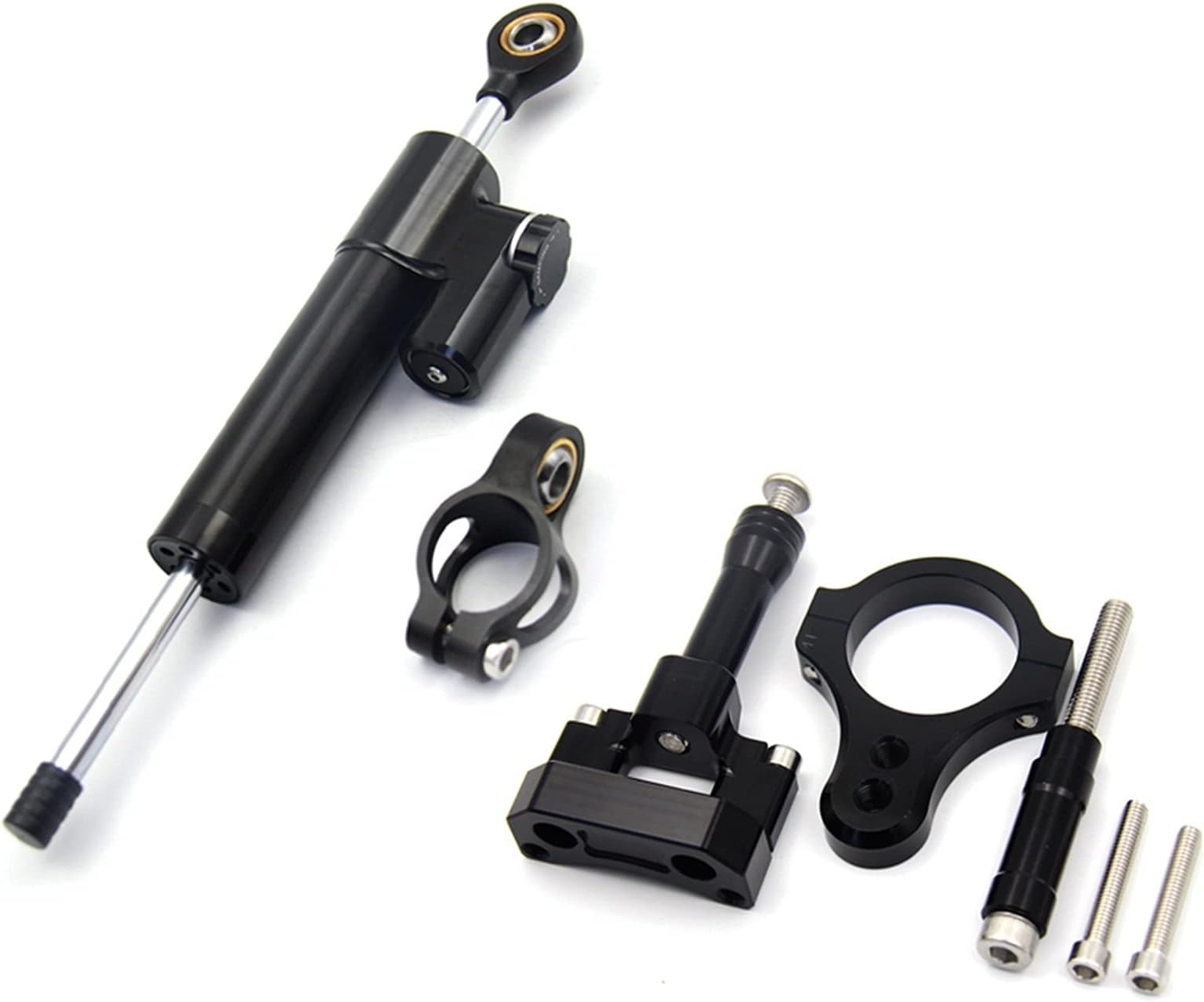 Motorcycle Stabilizer Steering Damper Mounting Bracket Support Kit, for YAMAHA, YZF R3 R25 MT03 MT25 2015 2016 2017 Motorcycle Steering Damper Stabilizer(Black-A)