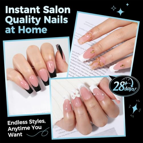 Image of Luckyfairy Square Nail Tips, 360pcs Clear Medium Square Press On Nails