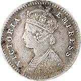1877 -1891 India 2 Anna Silver Coin, Minted Under British Empress Victoria, The Most Powerful Monarch and Woman In History. 2 Anna, Monetized And Guaranteed By The India Government. Graded By Seller Circulated/Worn Condition