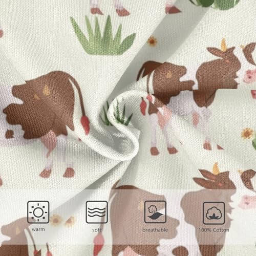 Wusikd Brown White Cow Boys' Underwear Cotton Grass Boys Briefs Soft Toddler Underwear 2T3