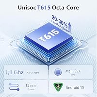 Tablet 10 Zoll, Android 15 Tablet mit Hülle, Maus & Tastatur, Octa-Core, 24 GB RAM + 128 GB ROM + 1 TB TF, 1280x800 HD IPS-Display, Duale Kamera, 6000 mAh, WiFi 6, BT 5.0, Widevine L1, GPS (Grau) – Ansicht 2