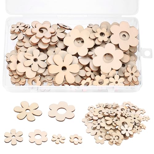 110 Stück Holz Streudeko Tischdeko, Holzscheiben mit...