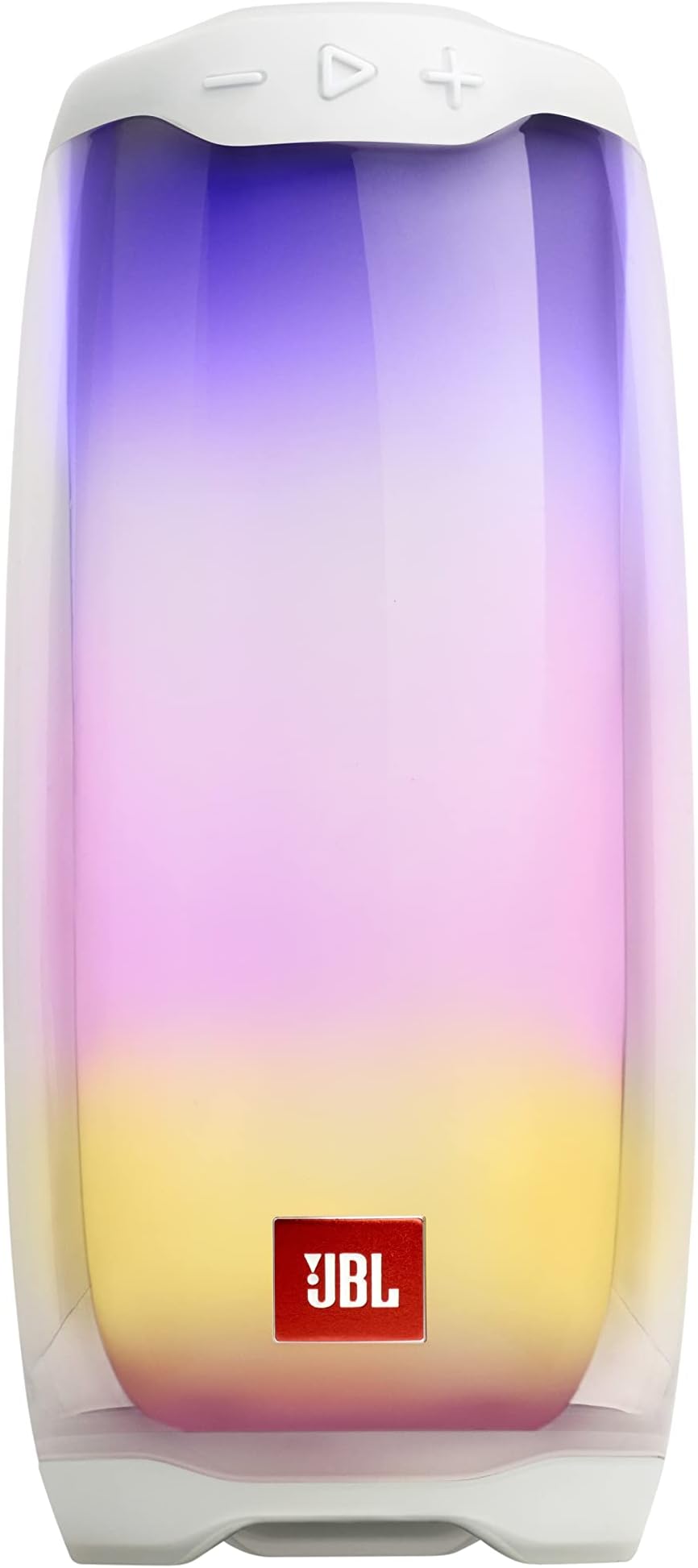JBL Pulse 4 Portable Bluetooth Speaker, High-Resolution 360-Degree LED Lightshow, Powerful JBL Signature Sound, 12H Battery, IPX7 Waterproof, JBL Connect APP, Easy Sync - White, JBLPULSE4WHT