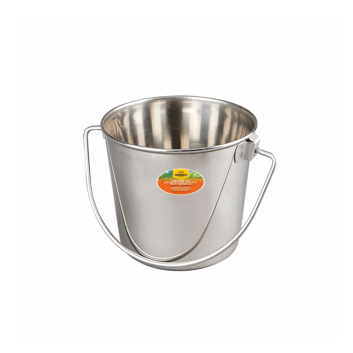 Heavy Stainless Steel Round Bucket, 4 Quart | Durable Food & Water Pail for Dogs, Cats, Kennels, Cages and Critter Crates | Multi-Purpose Bucket