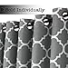 H.VERSAILTEX Extra Wide Blackout Curtain 100x84 Inches Thermal Insulated Curtain for Sliding Glass Door -Grommet Top Patio Door Curtain - Moroccan Tile Quatrefoil Pattern, Grey and White