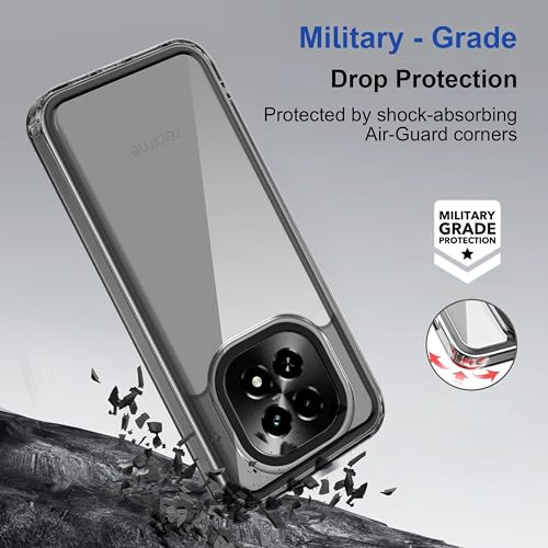 Image of Zapcase Back Case Cover for Realme C63 5G | Compatible for Realme C63 5G Back Cover | Case Cover with Camera Protection | (TPU + PC | Translucent Black)