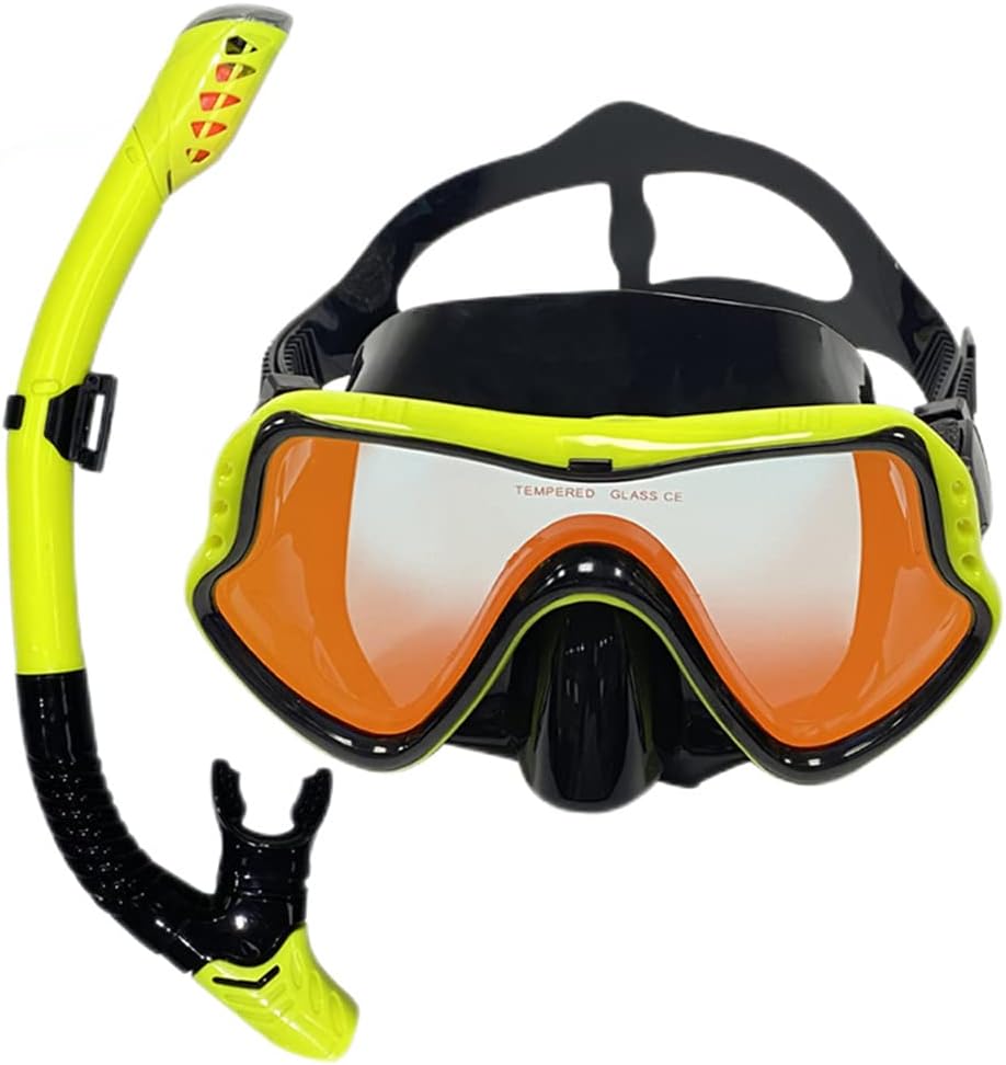 Swimming Waterproof Soft Silicone Glasses Anti-Fog Plating Goggles Full Dry Breathing Tube Diving Mask