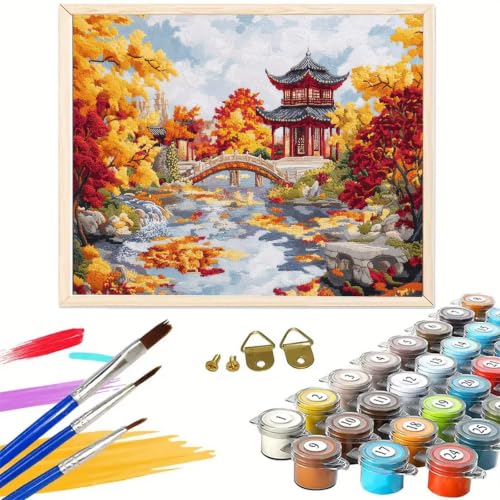Pintura por números adultos Japón quita el estrés con este kit de lienzo fácil sin marco 3