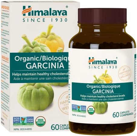 Himalaya Organic Garcinia, 60 Caplets, For Weight Control, USDA Certified Organic, Non-GMO, Gluten Free Supplement, 600 mg, 1 Month Supply