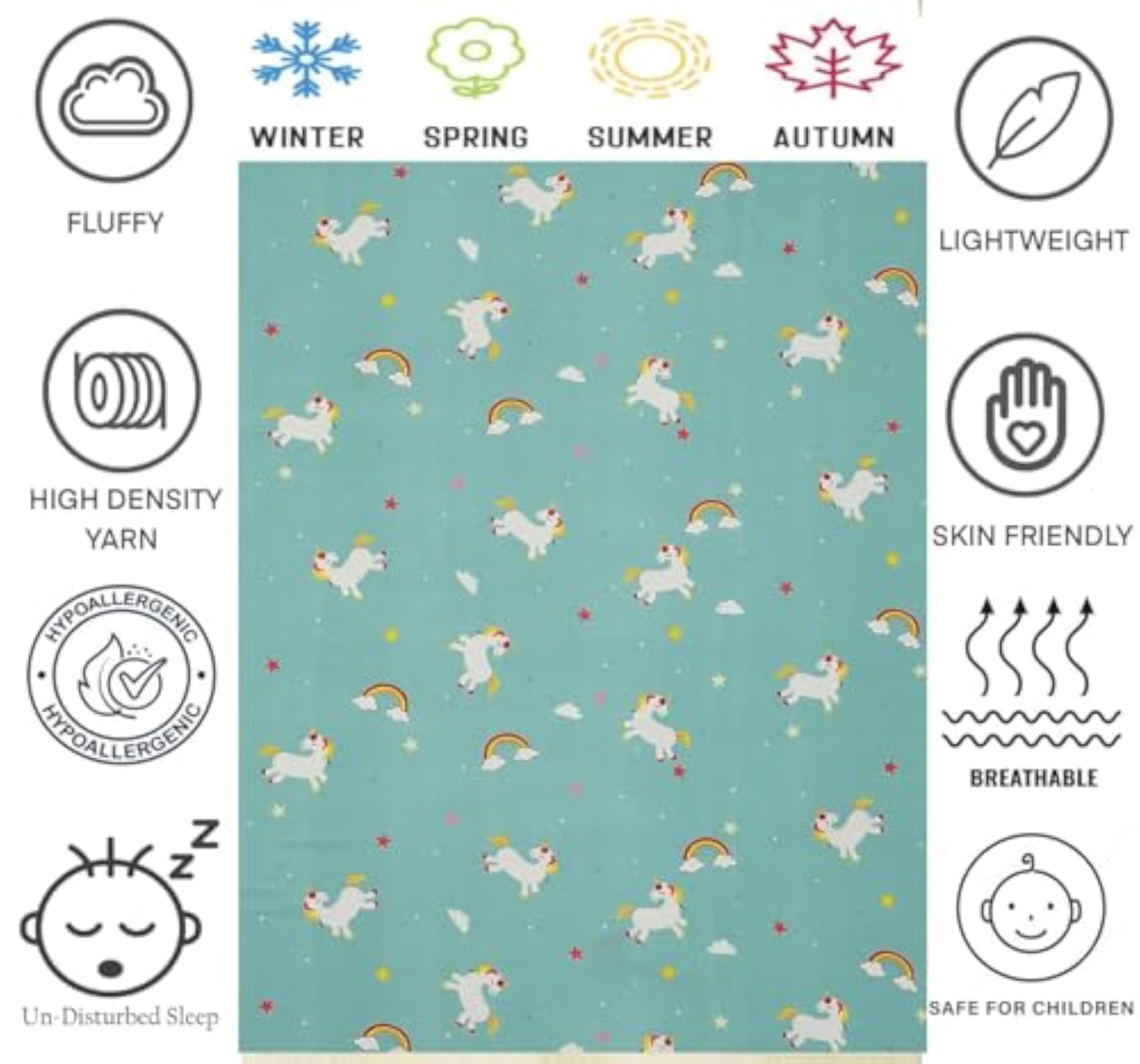 Single Bed Cartoon Printed Blankets for Kids, Dohar for Kids