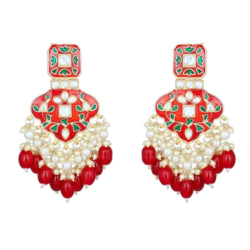 See full amazon price history chart for Gehena by Estele Gold Plated Magnificent Drop Earrings with Kundan & Dark Blue Beads for Girls/Women Gehena by Estele Gold Plated Magnificent Drop Earrings with Kundan & Dark Blue Beads for Girls/Women (B0CKBS9KXC) Amazon Price History, Amazon Price Tracker