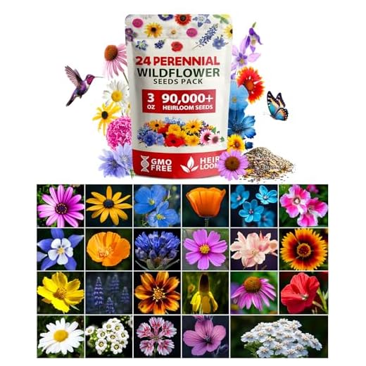 90,000+ Wildflower Seeds - Bulk Perennial Wild Flower Seeds Mix - 3oz Flower Garden Seeds for Attracting Bees, Birds & Butterflies - 24 Variety Plant Seeds for Planting Outdoor Garden