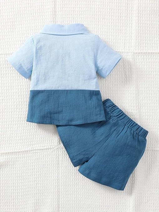 Image of URBAN OX Stylish Boys Co ords Dress Set | Printed Shirts and Shorts for Kids Clothes