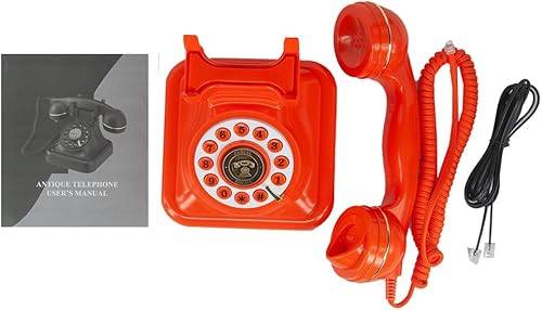 Miniatura 6 de Teléfonos de línea terrestre para el hogar Teléfono con botón de marcación antiguo, utilizado para oficina hotel y hogar. (naranja)