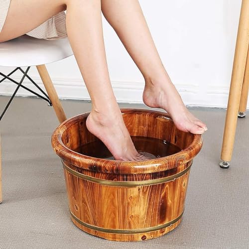 Baño de pies de madera artesanal para spa y sauna miniatura 3