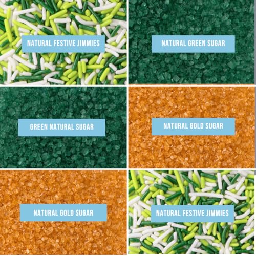 Image of Sweets Indeed Dye Free St. Patricks Day Sprinkles, 6 Cell Sugar and Jimmies, No Artificial Dyes, Edible Sprinkle Mix Jimmies Perfect for Cake Decorations Baking Ice Cream Cookies Cupcake Topper (Shamrock)