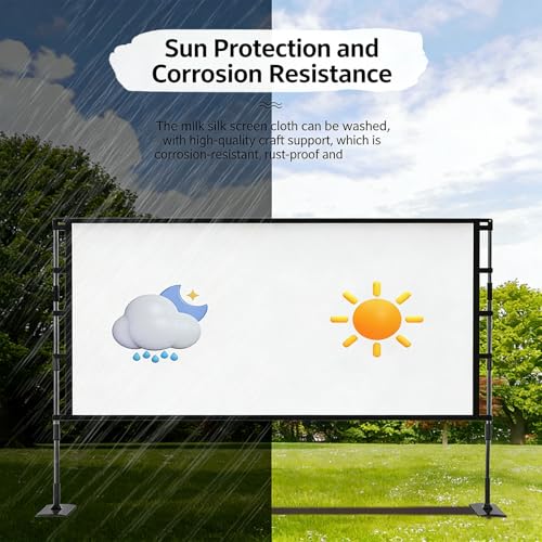 Pantalla portátil 16:9 con soporte metálico doble y tela seda láctea miniatura 4