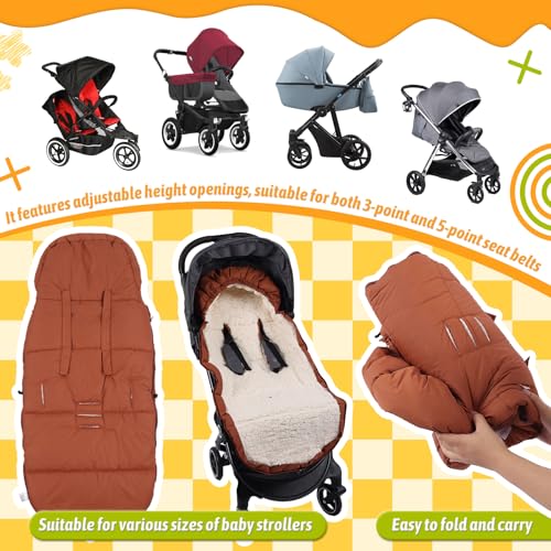 Image of Waterproof &Thicken Universal Stroller Cover Winter,Stroller Footmuff Bunting Bag for Warm Strollers Muff,Stroller Accessories for Baby Sleeping Bag Winter Stroller Blanket