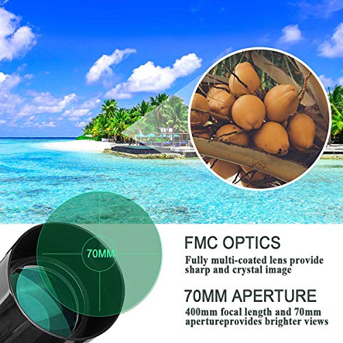 Gosky 70mm Refraktor Teleskop mit Okular, 3X Barlow Objektiv und Smartphone Mount – Bild 6