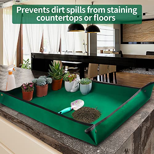 Image of Extra Large Repotting Mat for House Plants Transplanting and Dirt Control Portable Potting Tray Waterproof Potting Mat for Indoor Plants Succulent Gardening Mat Plant Gift for Plant Lovers