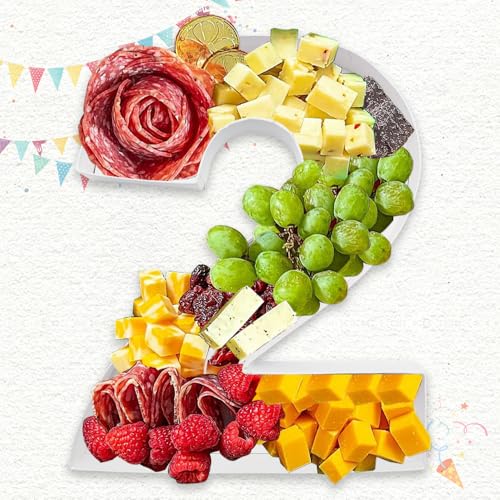 ZIJRXQ Charcuterie Cardboard Number Fillable Shaped Treat Decorative Box Anniversary Birthday Table Centerpiece (2 Style, 9inch)