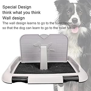 Pet Dog Toilet Litter Box, Portable Indoor Puppy Training Toilet Tray Cat Potty Fence Dog Scheduled Urination Potty Tray(Black)