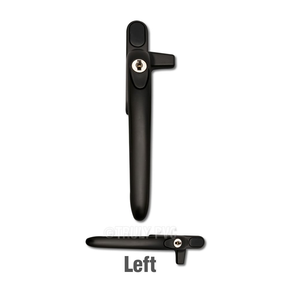 Black Left Handed Cockspur Virage Window Handle with 9mm backset by Securistyle CB09BKL