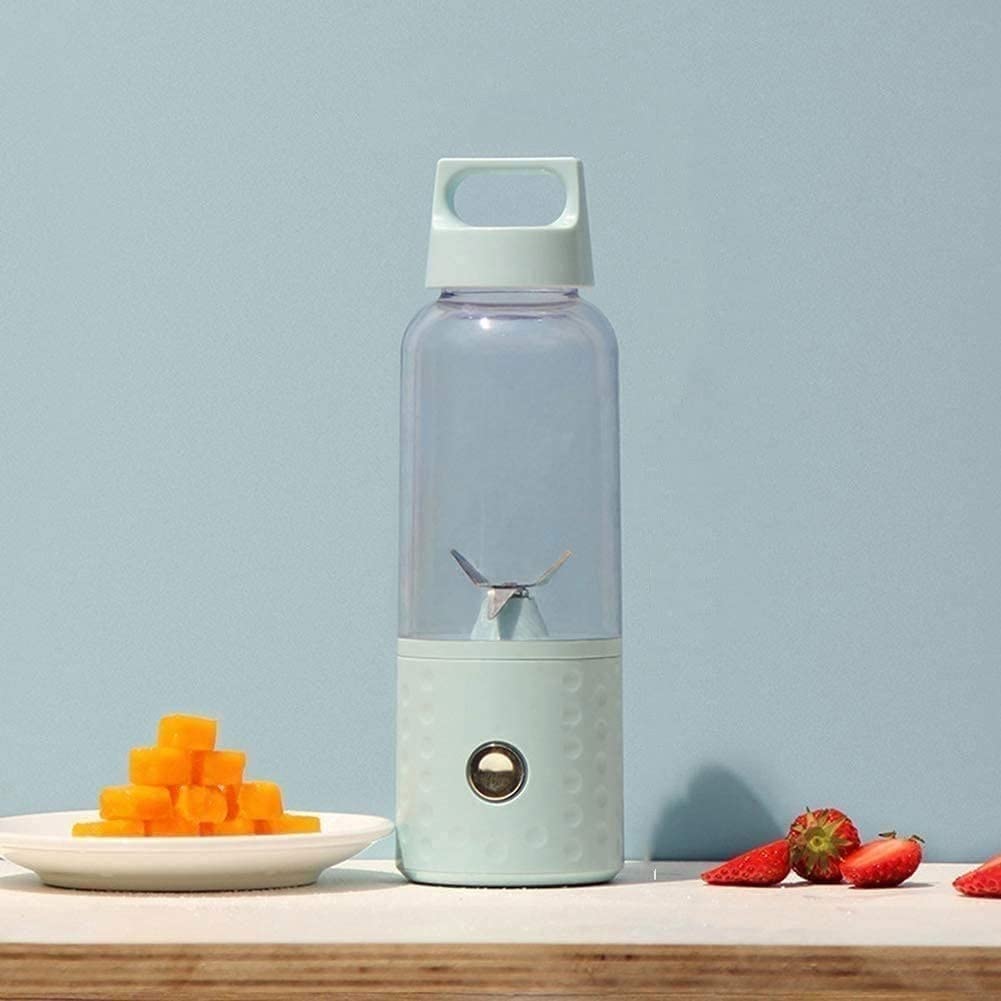 Przenośny blender do koktajli i smoothie, ładowany przez USB blender osobisty, miniaturowy ręczny blender do soków w podróży, do sportu, do kuchni (kolor: różowy) (niebieski)