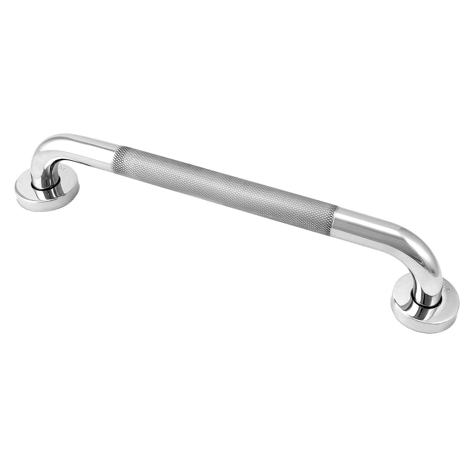 QWORK Barre di sostegno per doccia in acciaio inox 304, lunghezza 40,6 cm, confezione da 4, antiscivolo, zigrinate, per disabili, corrimano e doccia per sicurezza e supporto, per anziani, disabili