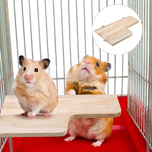 Fdit Hamster Wooden Springboard, Pet Wooden Toy, Wooden Springboard, for Hamster Easy to Install Squirrel - Image 3