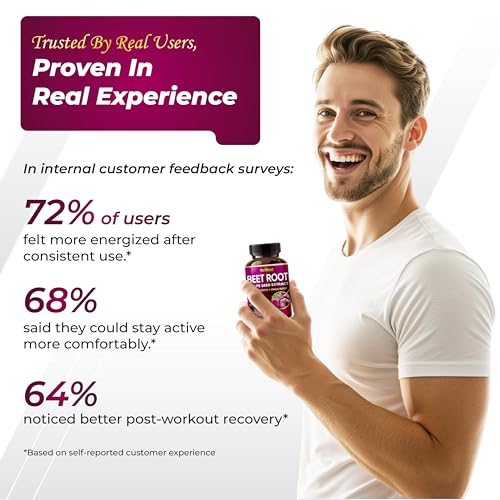 12,900mg Beet Root x12 Potency with Grape Seed Extract, Maca Root, Red Spinach, Ashwagandha - Healthy Energy Supplement for Heart Support (90 Count (Pack of 1)) - Thumbnail 7