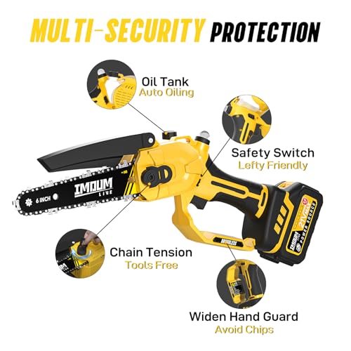 Imoum Mini Chainsaw Cordless 6 Inch
