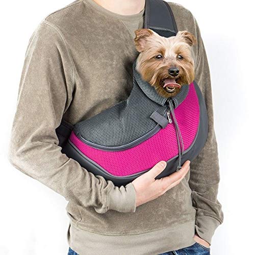 Pet Dog Sling Carrier Hands-Free Puppy Carrying Bag Breathable Comfortable Outdoor Travel Walking